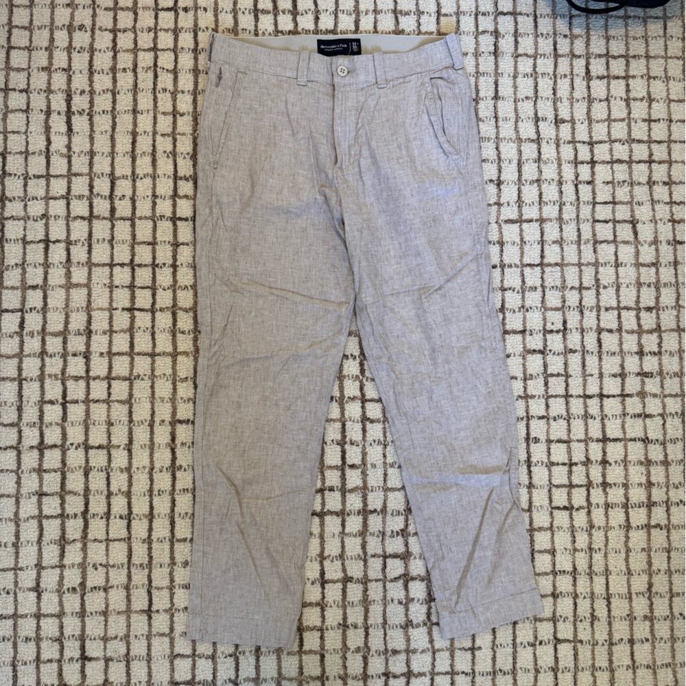 NWOT Abercrombie Fixed Waist Linen-Blend Pant